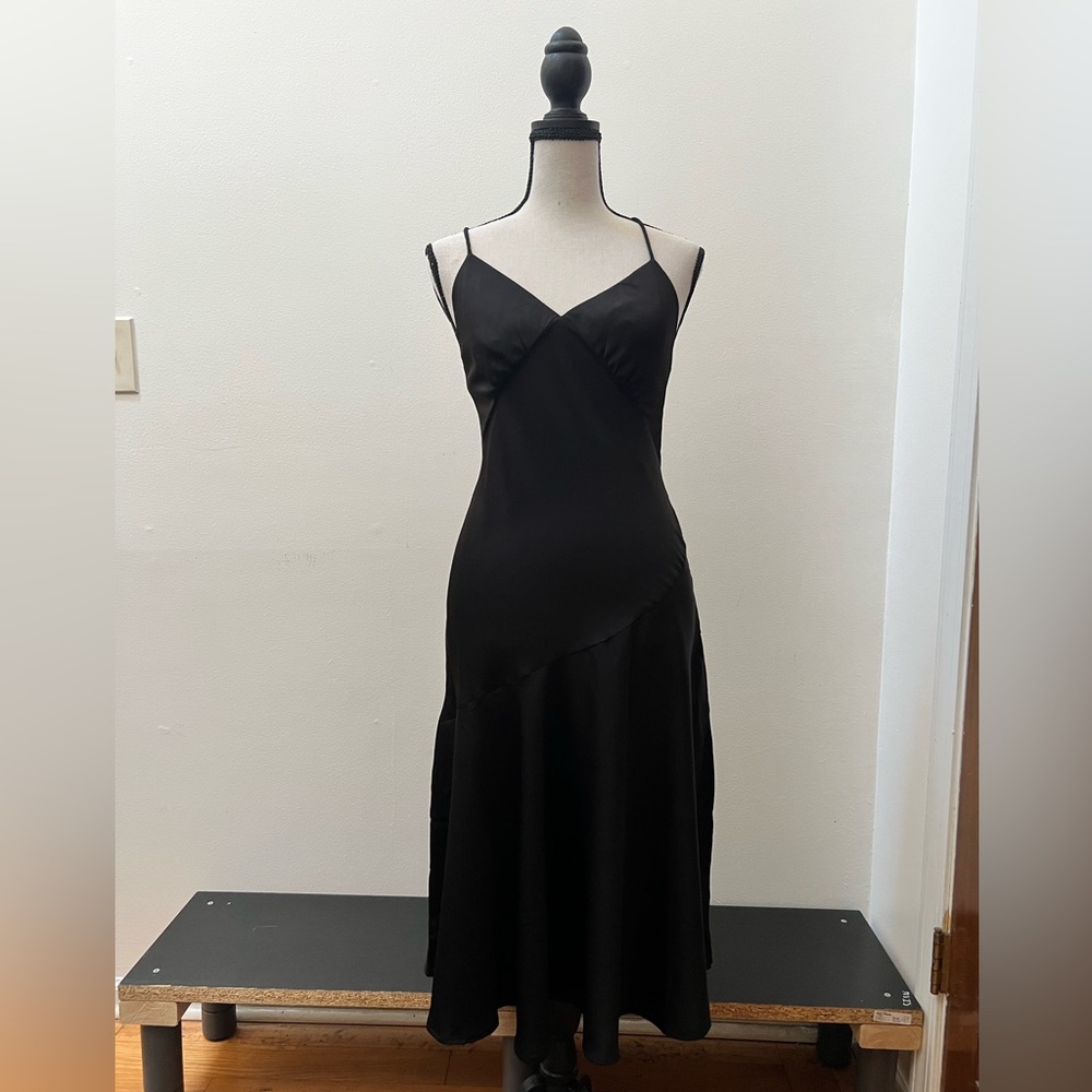 Banana Republic Elegant Black Spaghetti Strap Dress, NWT, Size 2 Petite